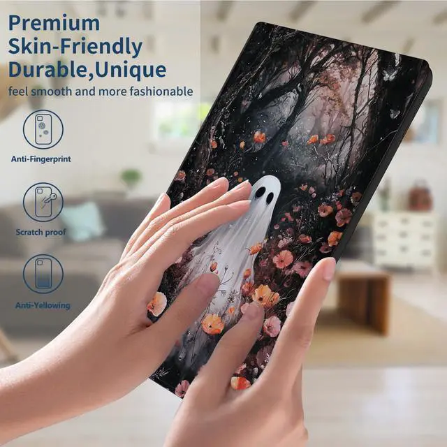 Alt view image 4 of 5 - DHYYDSQZ Case for All-New Amazon Kindle Fire HD 10 & 10 Plus Tablet (13th/11th Generation, 2023/2021 Release) 10.1" PU Leather Slim Adjustable Stand Smart Cover with Auto Sleep/Wake, Forest Ghosts