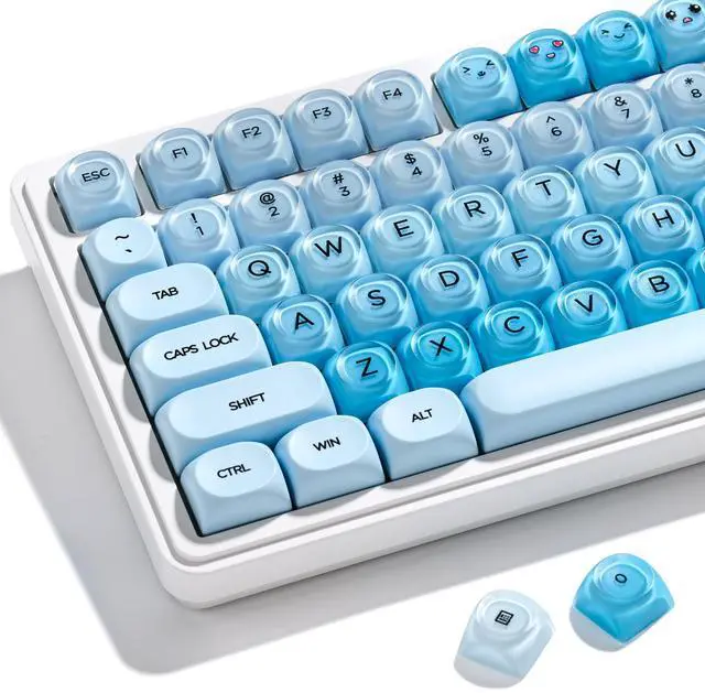 Main image of OHY PBT Keycaps, XVX Blue Jelly HOA Profile Key Cap, 132-Key Cute Custom Keycaps (for Mechanical Keyboards with Cherry/Gateron MX Switches)-Uyuni Dreams