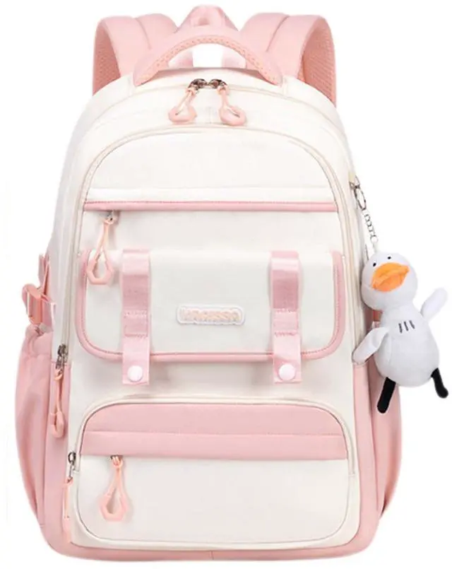 Main image of Womens Girls Backpack for School Cute Aesthetic Large Laptop Backpack Kawaii Preppy Teen Kids Bookbag Travel Daypack (Pink,S)