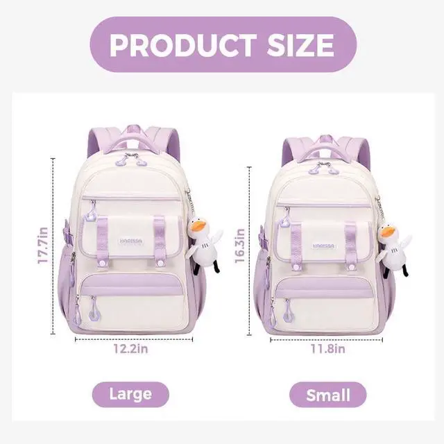 Alt view image 2 of 5 - Womens Girls Backpack for School Cute Aesthetic Large Laptop Backpack Kawaii Preppy Teen Kids Bookbag Travel Daypack (Pink,S)