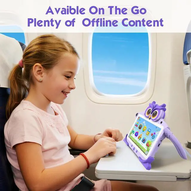 Alt view image 2 of 5 - Kids Tablet 7'' 32GB Tablet for Kids 3-7 Pre-Installed with Children Software Many Offline Content Parents Control, Toddler Tablets with YouTube WiFi Dual Camera, Tablets for Toddlers Gifts Ages 3-12