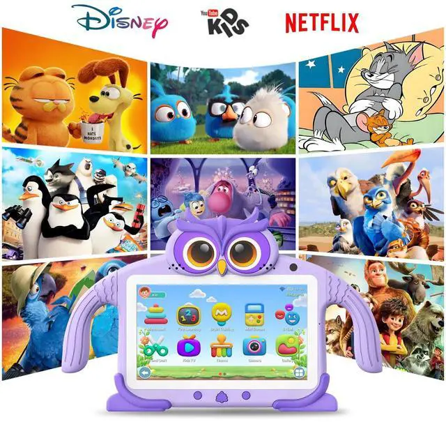 Alt view image 3 of 5 - Kids Tablet 7'' 32GB Tablet for Kids 3-7 Pre-Installed with Children Software Many Offline Content Parents Control, Toddler Tablets with YouTube WiFi Dual Camera, Tablets for Toddlers Gifts Ages 3-12