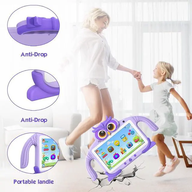 Alt view image 5 of 5 - Kids Tablet 7'' 32GB Tablet for Kids 3-7 Pre-Installed with Children Software Many Offline Content Parents Control, Toddler Tablets with YouTube WiFi Dual Camera, Tablets for Toddlers Gifts Ages 3-12