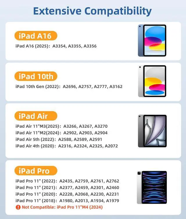 Alt view image 2 of 5 - Akkerds for iPad A16 Case with Keyboard - 7 Colors Backlit Keyboard for iPad 10th Generation/iPad Air 11 Inch - Wireless Folio Cover for iPad Air 10.9 Inch/iPad Pro 11 Inch 2022/2021/2020 (Blue)