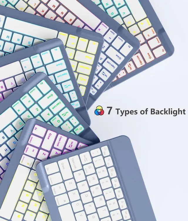 Alt view image 5 of 5 - Akkerds for iPad A16 Case with Keyboard - 7 Colors Backlit Keyboard for iPad 10th Generation/iPad Air 11 Inch - Wireless Folio Cover for iPad Air 10.9 Inch/iPad Pro 11 Inch 2022/2021/2020 (Blue)