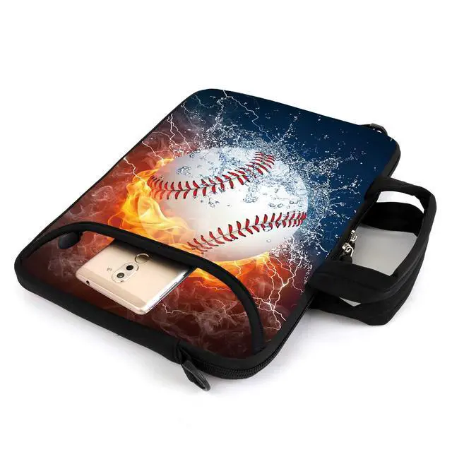 Alt view image 5 of 5 - AMARY 15.4" 15.6" laptop sleeve chromebook case adjustable shoulder strap with handle accessory pocket for men women (Baseball)
