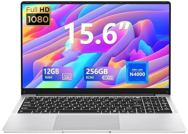 Main image of DUNHOO 15.6 inch Laptop, 12gb RAM Gaming Laptop with 256GB SSD, Traditional Laptops N4000, Netbook Computers Full HD 1920X1080 Display WiFi5 Mini-HDMI 180 Angle Opening laptops for Student Business