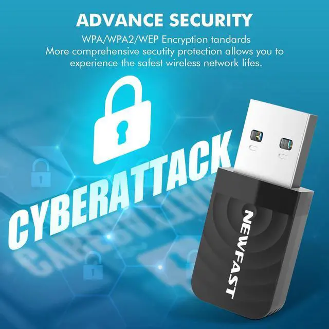 Alt view image 4 of 5 - NEWFAST AC1300 Nano USB WiFi Adapter (U323), 2.4G/5G Dual Band WiFi Adapter for Desktop PC, MU-MIMO WiFi Dongle, USB 3.0, Supports Windows 11/10/8.1/8/7/XP, Mac OS 10.9-10.15