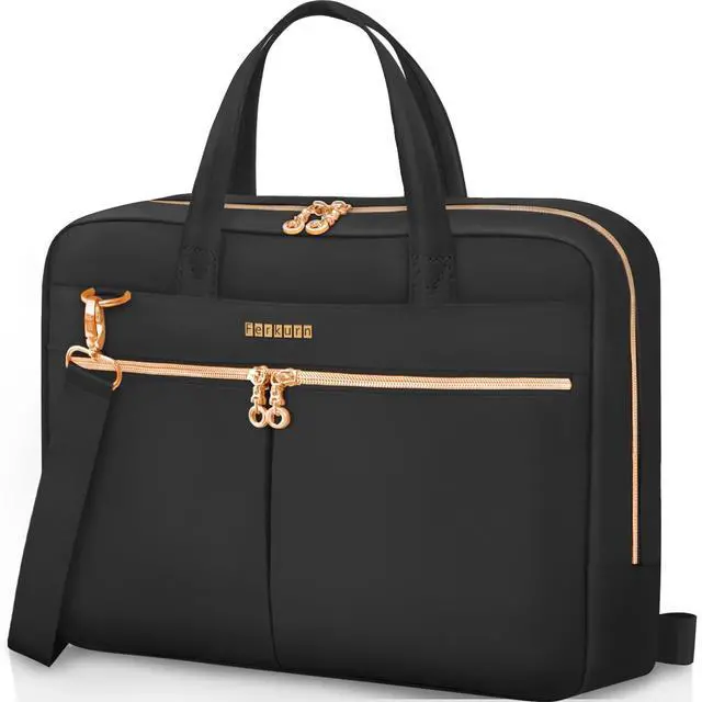 Main image of Ferkurn Laptop Bag Case 17 17.3 Inch Women Men Computer Bag Compatible with HP Envy Pavilion Omen/LG Gram/MSI/Dell XPS/Thinkpad/TUF Vivobook/Acer, Shoulder Strap Messenger Briefcase, Black