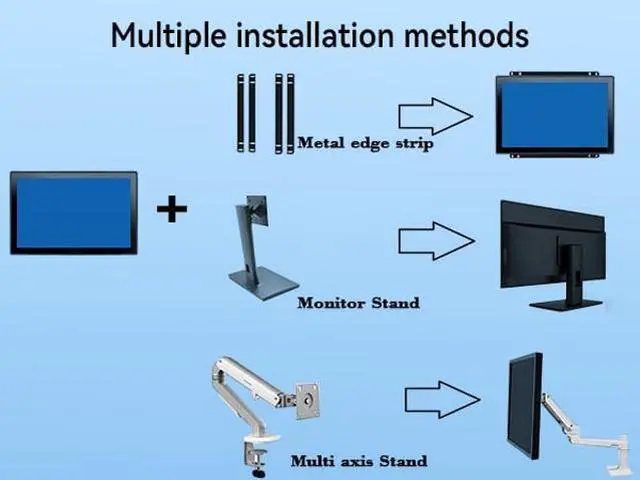 Alt view image 3 of 5 - RIUIIN 8 Inch Open Frame Capacitive Touchscreen Monitor, 1024x768 Resolution 4:3 Aspect Ratio Waterproof IP65,VESA+Panel Mount, for Kiosk, Automation, POSVendingHMI and Digital Signage 7x24h Work