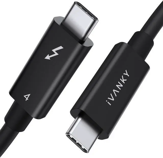 Main image of IVANKY Thunderbolt 4 Cable 2.3ft, Intel Thunderbolt Certified, Support 240W Charging/40Gbps/8K Display, USB-C to USB-C, High Speed Thunderbolt Cable 4/3 for iPhone 16/15, MacBook, iPad and More-2.3FT