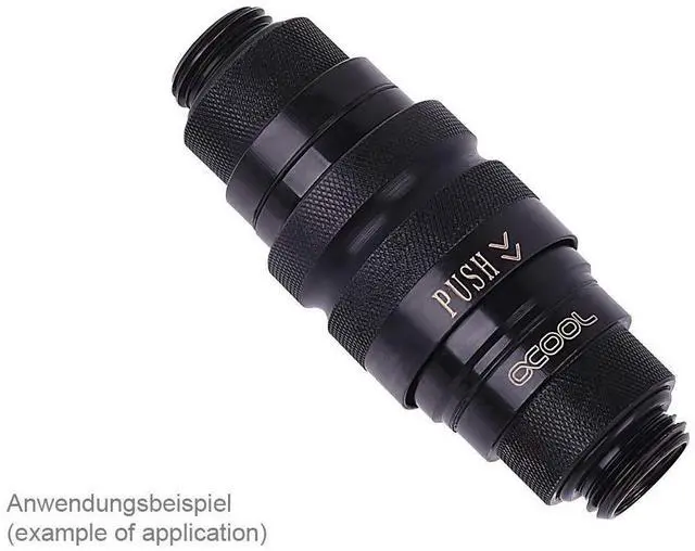 Alt view image 3 of 3 - Alphacool 17441 Eiszapfen Quick Release Connector Female G1/4 Outer Thread - Deep Black Water Cooling Fittings