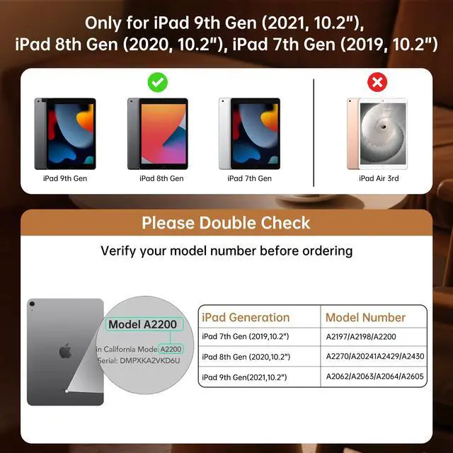 Alt view image 2 of 5 - GUSGU SplitFolio Detachable for iPad 10.2-in (7th, 8th, and 9th Gen) Keyboard Case with Kickstand, 360° Rotation & Up-Down Lift Protective Case, Supports Native Gestures, Black