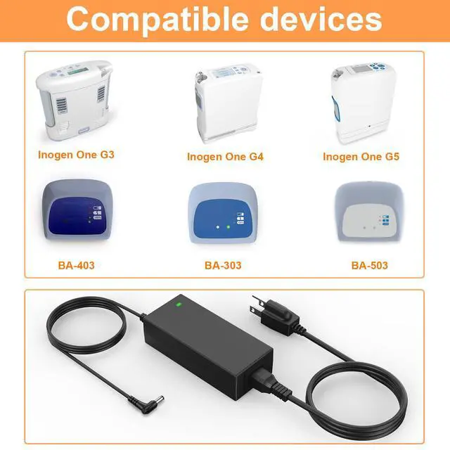 Alt view image 3 of 5 - VASTHOME 120W Charger for Inogen One G5 G4 G3 G2 G1 ADP-120RH BA-301 BA-302 BA-303 BA-107 BA-106 BA-207 BA-503 BA-401 BA-403 BA-307 BA-306 AC Adapter for Inogen One Charger,ETL Certified