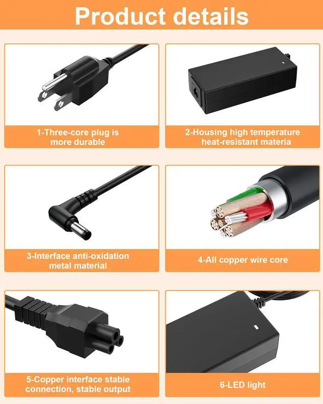 Alt view image 4 of 5 - VASTHOME 120W Charger for Inogen One G5 G4 G3 G2 G1 ADP-120RH BA-301 BA-302 BA-303 BA-107 BA-106 BA-207 BA-503 BA-401 BA-403 BA-307 BA-306 AC Adapter for Inogen One Charger,ETL Certified