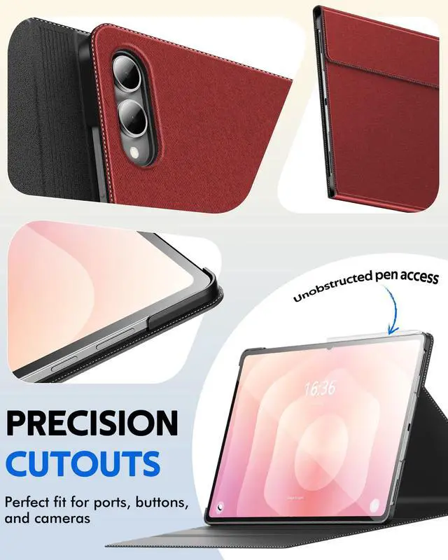 Alt view image 5 of 5 - INFILAND Case for Galaxy Tab S11 Ultra 2025 14.6 Inch, Multi-Angle Stand Cover Compatible with Samsung Tab S11 Ultra 5G SM-X936B/ SM-X930 [Auto Wake/Sleep] (Red)