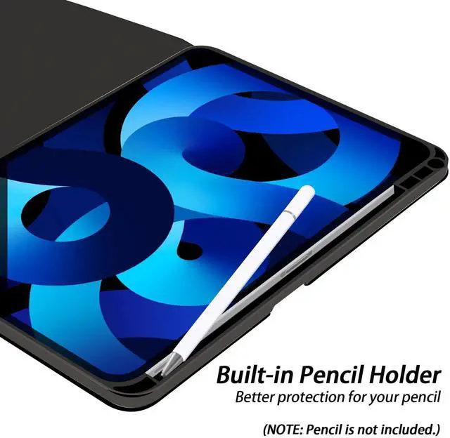 Alt view image 5 of 5 - AdorableWhimsy Ocean Seashell Case for iPad 9th/7th/8th Generation(2021/2020/2019, 10.2 Inch) with Pencil Holder Folio Girly White Leather Cover Multi-Angle Viewing Stand Case Auto Sleep/Wake