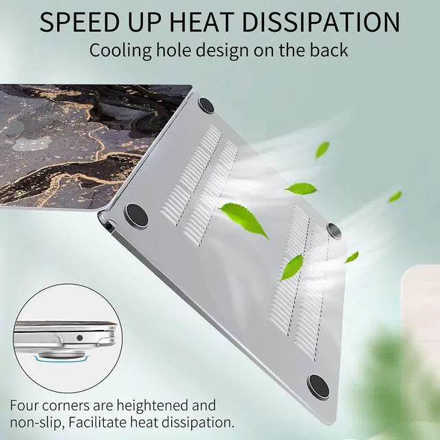 Alt view image 3 of 4 - Watbro Compatible with MacBook Air 13 Inch Laptop Case 2020 2019 2018 Release A2337 M1/A2179/A1932,Colorful Marble Case with Keyboard Cover Skin for MacBook Air 2020 with Touch ID