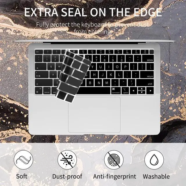 Alt view image 4 of 4 - Watbro Compatible with MacBook Air 13 Inch Laptop Case 2020 2019 2018 Release A2337 M1/A2179/A1932,Colorful Marble Case with Keyboard Cover Skin for MacBook Air 2020 with Touch ID