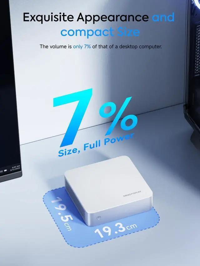 Alt view image 5 of 5 - MINISFORUM M1-1295 Mini PC Core i9-12950HX(16C/24T, up to 5GHz) Barebone Without Storage/OS Desktop Computer, HDMI/DP/USB-C Output, 2.5G RJ45/WiF6E/BT5.2, 2X NVMe SSD Slot, 4X USB Port Micro Computer