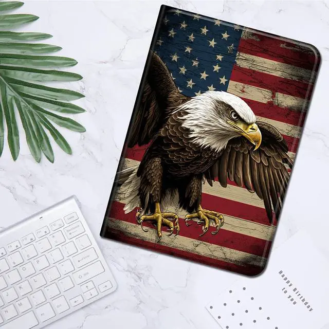 Alt view image 5 of 5 - Case for All-New Amazon Fire HD 10 Tablet (13th Generation 10.1", 2023 Release),Slim Lightweight Smart Shell Stand Cover with Auto Wake/Sleep for Fire Tablet 10 2023,American Flag Owl