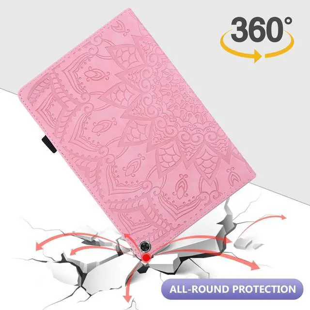 Alt view image 4 of 5 - Dteck Case for All-New Amazon Fire HD 10 and 10 Plus Tablet (13th/11th Generation, 2023/2021 Release),PU Leather Slim Folding Stand Cover with Pencil Holder Shockproof Magnetic Card Slots Shell,Pink