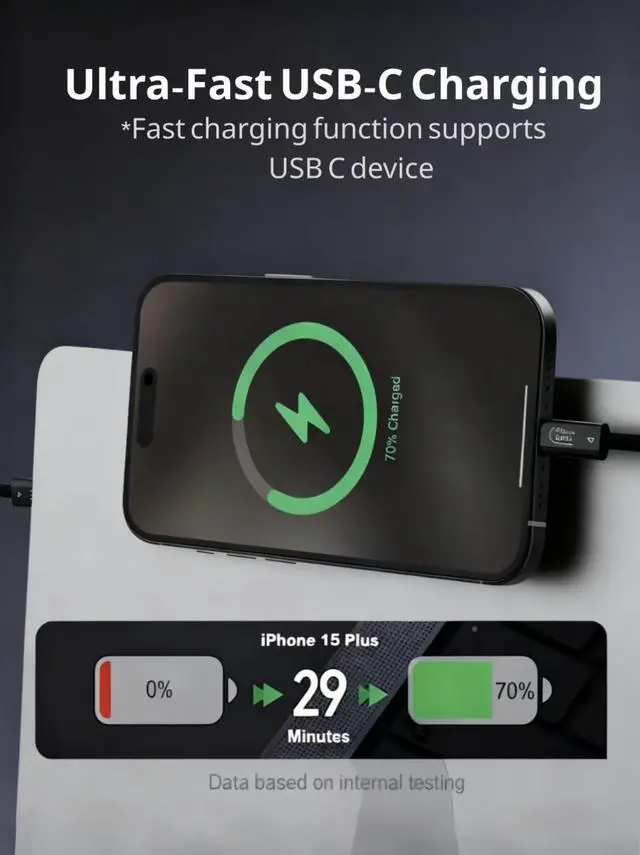 Alt view image 2 of 5 - DETBLINK The Upgraded 40 Gbps USB 4 Cable for Thunderbolt 4 Cable, 3.3FT USB-C to USB C Cable240W Fast Charging, 8K Video and 3.3ft Compatible with MacBook Pro/Air, iPad Pro, iPhone 16/17