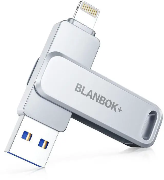 Main image of MFi Certified 512GB Flash Drive for iPhone Photo Stick, USB Memory Stick High Speed iPhone Flash Drive, External Memory Storage USB Stick Thumb Drive for iPhone/iPad/Android/PC (Metallic Silver)