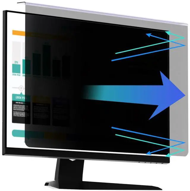 Main image of Computer Privacy Screen Protector for 20, 20.2, 21.5, 21.6, 22 Inches - 16:9/16:10 Aspect Ratio Monitor Anti Blue Light Widescreen Filter Hanging Type Easy Installation Shield for Desktop Computer