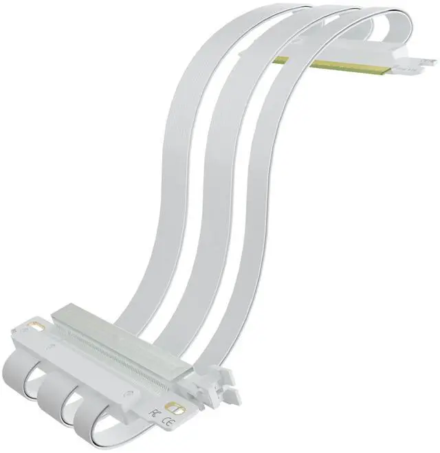 Main image of GLOTRENDS Double Reverse PCIE 5.0 Riser Cable for Mini-ITX Motherboard (170x170mm) Installation, RTX5090(Ti) RX9070(XT) GPU Ready, Length 185mm, White Color