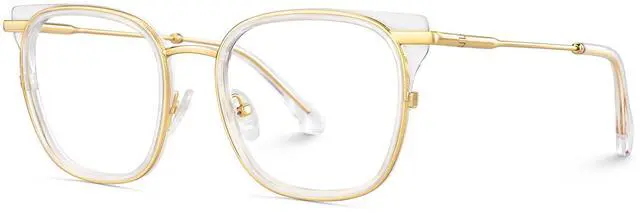 Main image of Zeelool Square Blue Light Blocking Glasses for Women, Crystal Gold Glasses Computer Eyeglasses with Anti UV, Eyestrain and Glare Lens ZJGX922152-02B