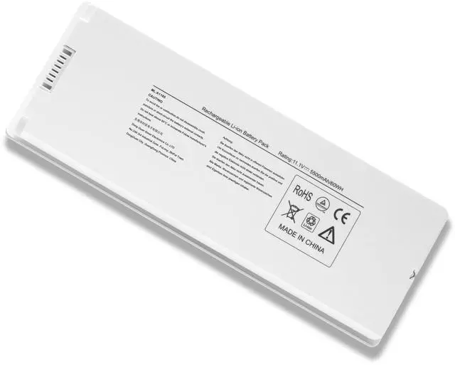 Main image of New 60Wh A1185 Laptop Battery for Apple MacBook 13"A1181 MA561 MA561FE/A MA561G/A MA561J/A MA254 MA255 MB402 MA566 MA699 MA700 MB061 MB062 MB402 (Mid/Late 2006 2007 ) Early/Late 2008, Early/Mid 2009