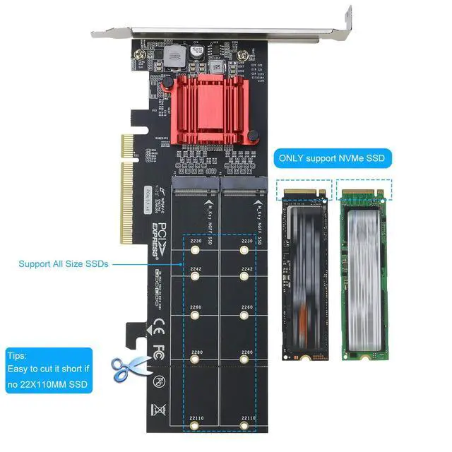 Alt view image 4 of 5 - RIITOP Dual NVMe PCIe Adapter + Dual NVME Cloner Docking Station