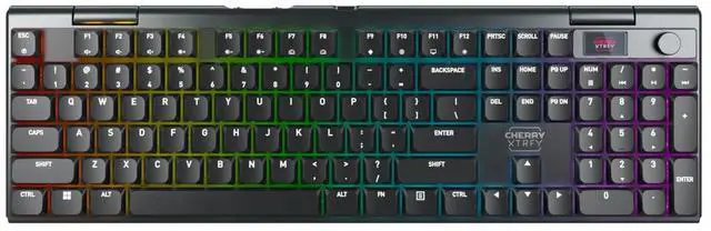 Main image of CHERRY XTRFY MX 10.1 Wireless | Cordless Low-Profile Gaming Keyboard | Rotary LCD Knob | RGB Lighting | Slim Aluminum