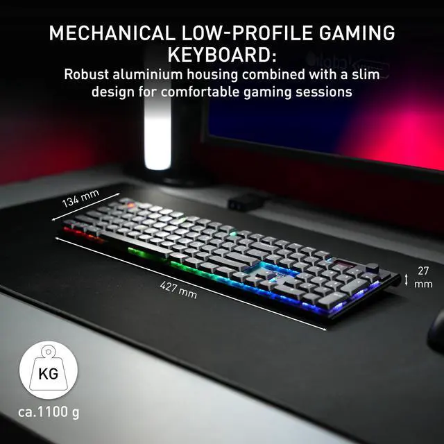 Alt view image 3 of 5 - CHERRY XTRFY MX 10.1 Wireless | Cordless Low-Profile Gaming Keyboard | Rotary LCD Knob | RGB Lighting | Slim Aluminum