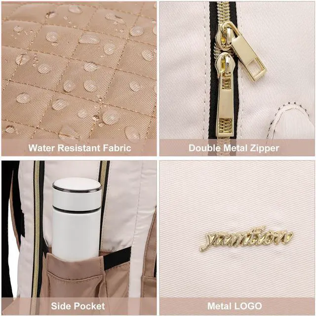 Alt view image 3 of 5 - YAMTION Backpack for Women and Teen Girls,School Backpack TSA Laptop Bookbag with USB for College University Students Business Office Work Travel