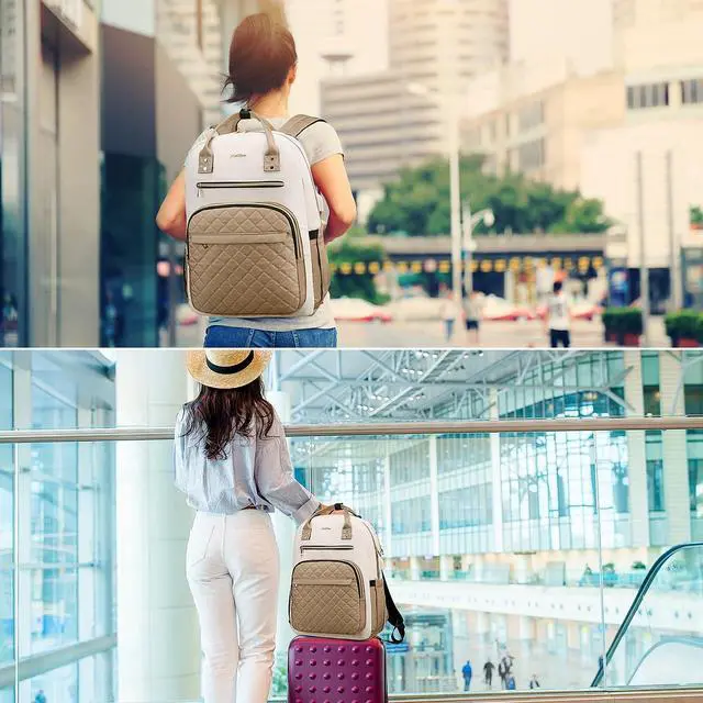 Alt view image 2 of 5 - YAMTION Backpack for Women and Teen Girls,School Backpack TSA Laptop Bookbag with USB for College University Students Business Office Work Travel