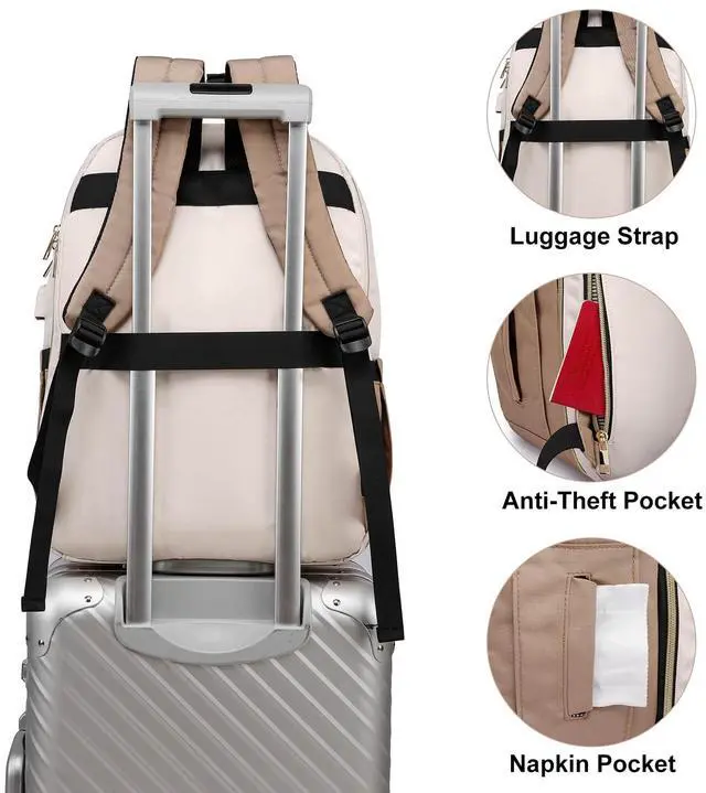 Alt view image 5 of 5 - YAMTION Backpack for Women and Teen Girls,School Backpack TSA Laptop Bookbag with USB for College University Students Business Office Work Travel