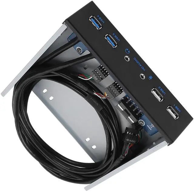 Alt view image 4 of 5 - JTLB 0 FronUSB 3.0 + USB 2.0 19PIN HD Audio Extension Front Panelt Panel USB 3.0 5.25 17×16×5 USB 3.0 USB 2.0 19Pin Hd Extension Front Panel