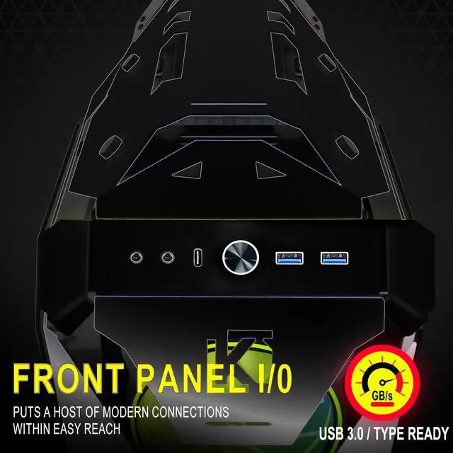 Alt view image 5 of 5 - KEDIERS C650 Mech PC Case - ATX Tower Gaming Computer Case with Tempered Glass