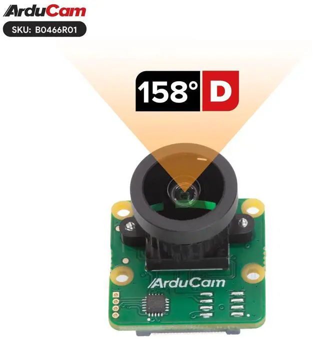Alt view image 4 of 5 - Arducam 12.3MP Raspberry Pi HQ Camera, 477M Pi Camera Module with 158°(D) M12 Wide Angle Lens, Compatible with Pi5/4B/3/3B+/Zero 2W