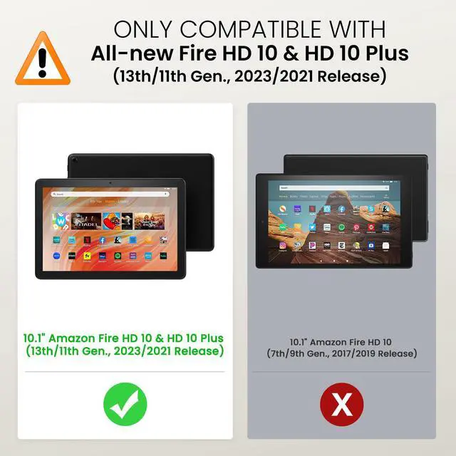 Alt view image 2 of 5 - MoKo Case Fits All-New Kindle Fire HD 10 & 10 Plus Tablet (13th/11th Generation, 2023/2021 Release) 10.1" - Slim Folding Stand Cover with Auto Wake/Sleep, Apricot Blossom