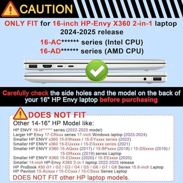 Alt view image 2 of 5 - Loyrina Clear Case for 16-inch HP Envy x360 2-in-1 Laptop (2024/2025) Compatible with 16-ACxxxx / 16-ADxxxx Series Ultra-Slim Lightweight Scratch-Resistant Hard Shell, Transparent