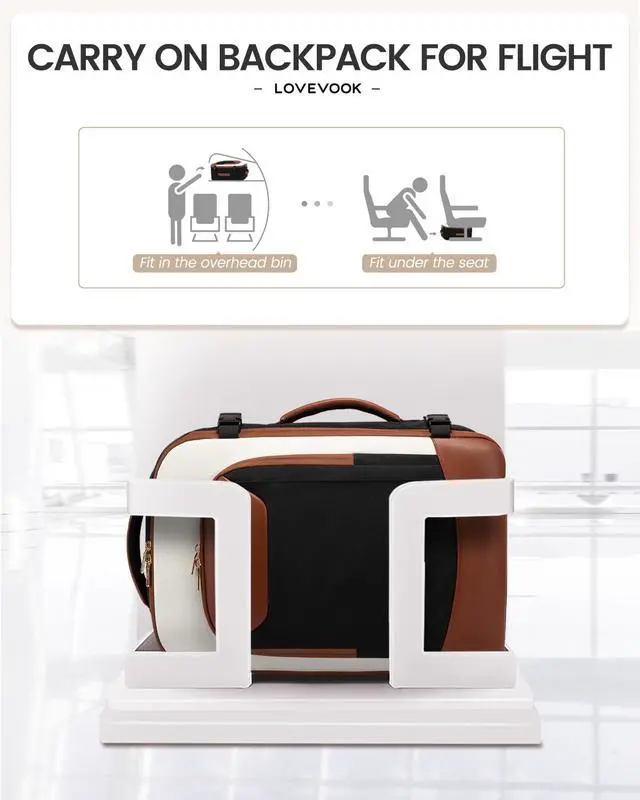 Alt view image 3 of 5 - LOVEVOOK 50L Travel Backpack for Women Men, Large Carry on Backpack for Airplanes TSA Personal Item Travel Bag fits 17.3" Laptop, Waterproof Weekender Essentials Airline Approved with 2 Packing Cubes