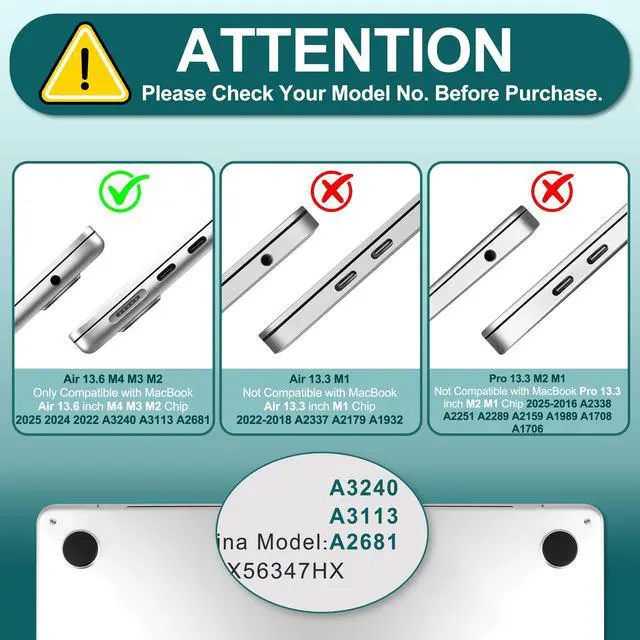 Alt view image 2 of 4 - Yebiseven for MacBook Air 13.6 Inch M4/M3/M2 Case 2025 2024 2023 2022 Released A3240/A3113/A2681, Laptop Hard Shell Case with Keyboard Cover & Trackpad Protector & 2 OTG Adapters, Glowing Flower