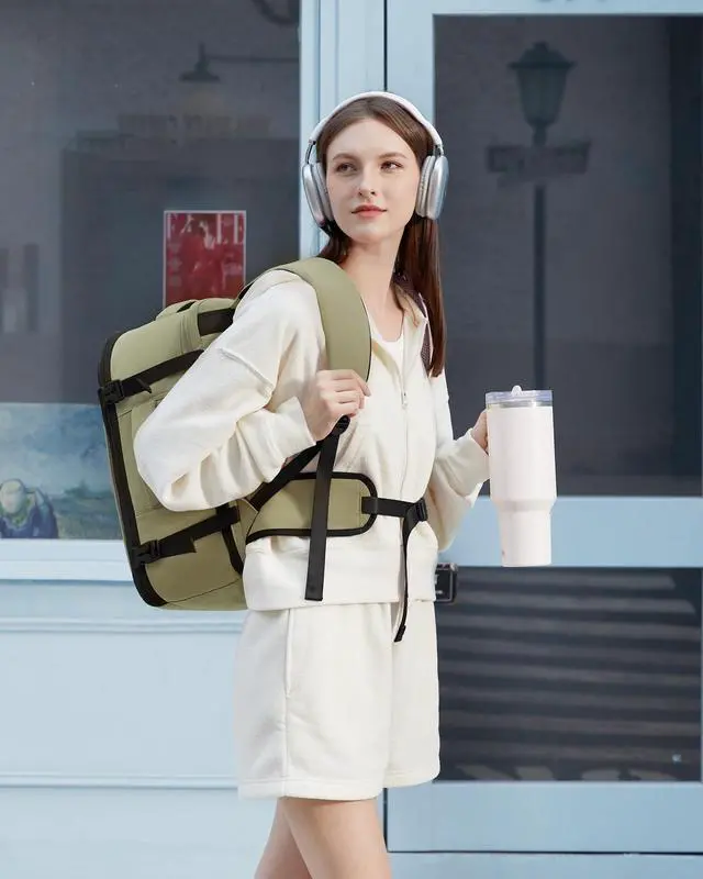 Alt view image 2 of 5 - LOVEVOOK Travel Backpack For Women with Waist Strap, 40L Carry On Backpack Luggage Flight Approved,TSA Personal ltem Travel Bag Essentials Fits 17.3 Inch Laptop,Weekender Daypack with 3 Packing Cubes