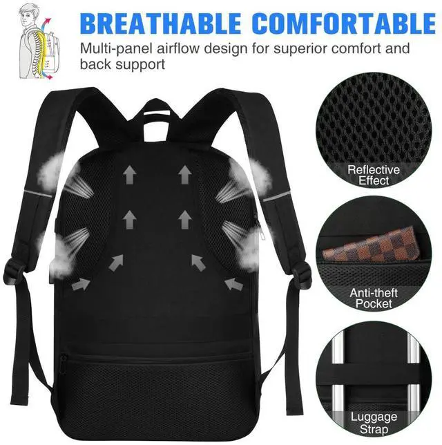 Alt view image 5 of 5 - YAMTION School Backpack for Men and Women,College Bookbag Teens Laptop Backpack Schoolbag with USB Port for Students Work Business Office