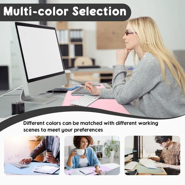 Alt view image 5 of 5 - Konohan Heated Large Desk Mat PU Leather Warm Mouse Pad with 5 Heating Level & 4 Hour Auto Shut-Off Heating Keyboard Pad Warmer Gaming Mouse Mat Only Supports 110v(Gray Color,23.6"x 14.2")