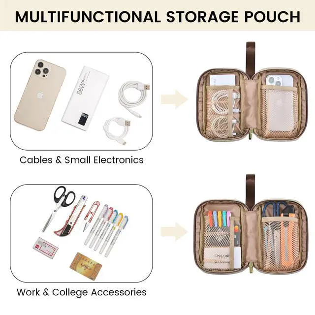 Alt view image 4 of 5 - LOVEVOOK Laptop Bags for Women, 15.6 inch Waterproof Work Tote Bag with Clutch, Professional Teacher Computer Purse Lightweight Shoulder Bag Travel, Apricot Chocolate Black