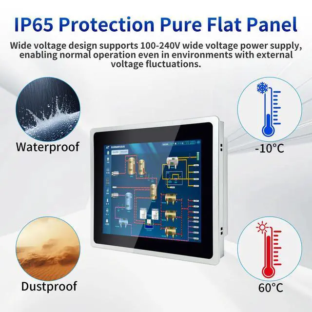 Alt view image 5 of 5 - Nekiuy Industrial Embedded Panel PC, 8GB+256GB Industrial Touch Screen Panel Computer, 2X USB3.0, 5X RS232, 1xRS485 for Factory, Kiosk, Warehouse, 12.1Inches